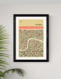 East End Prints London Streetguide framed art print (British brand)