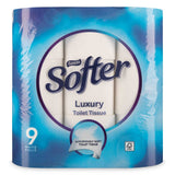 Luxury toilet paper 9 pack 2-ply 220 sheets, UK version