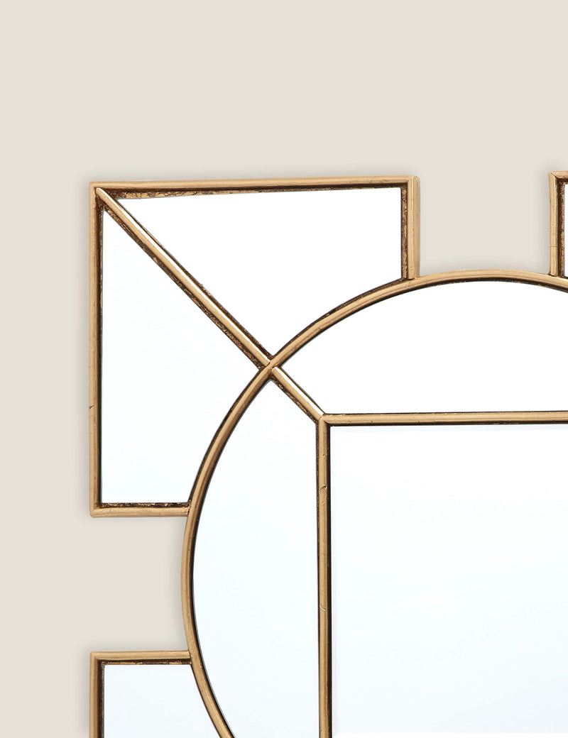 Lyshia Art Deco wall mirror with gold-tone finish, UK version