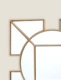 Lyshia Art Deco wall mirror with gold-tone finish, UK version