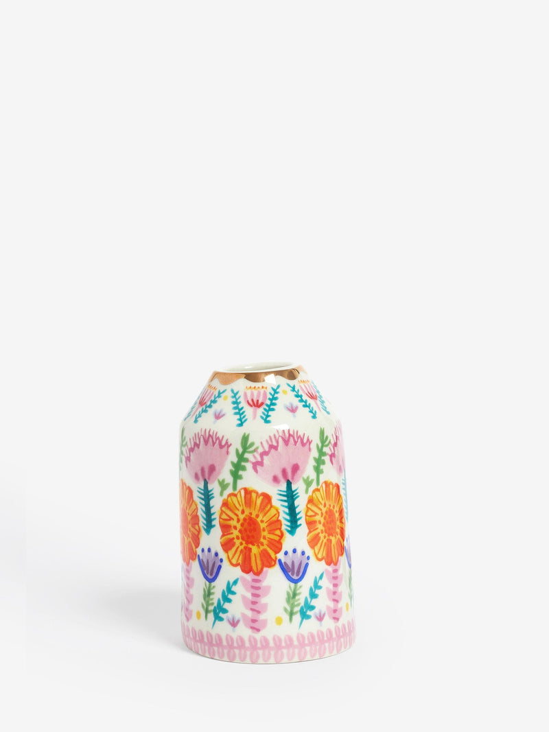 Lucy Tiffney floral ceramic mini vases set of 2, UK version