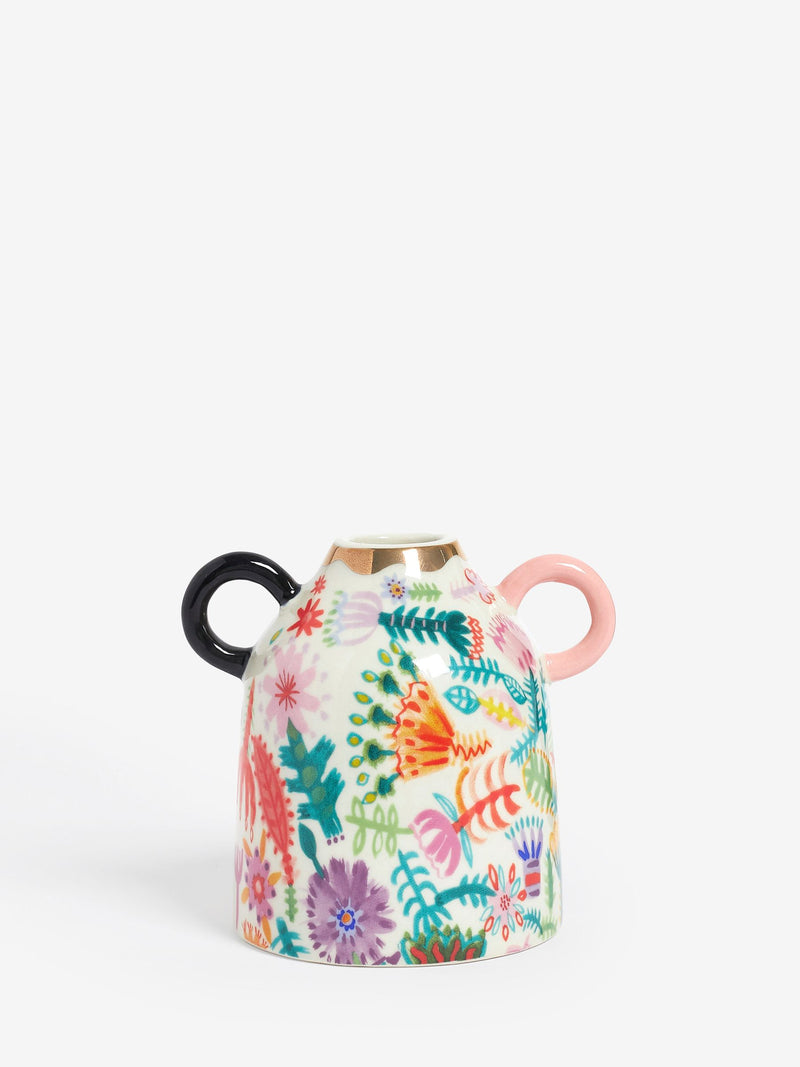 Lucy Tiffney floral ceramic mini vases set of 2, UK version