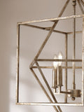 Antique silver cube ceiling light pendant (British brand)