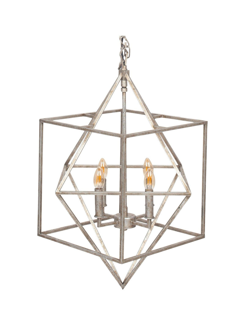 Plafonnier cube argent antique (marque britannique)