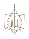 Antique silver cube ceiling light pendant (British brand)
