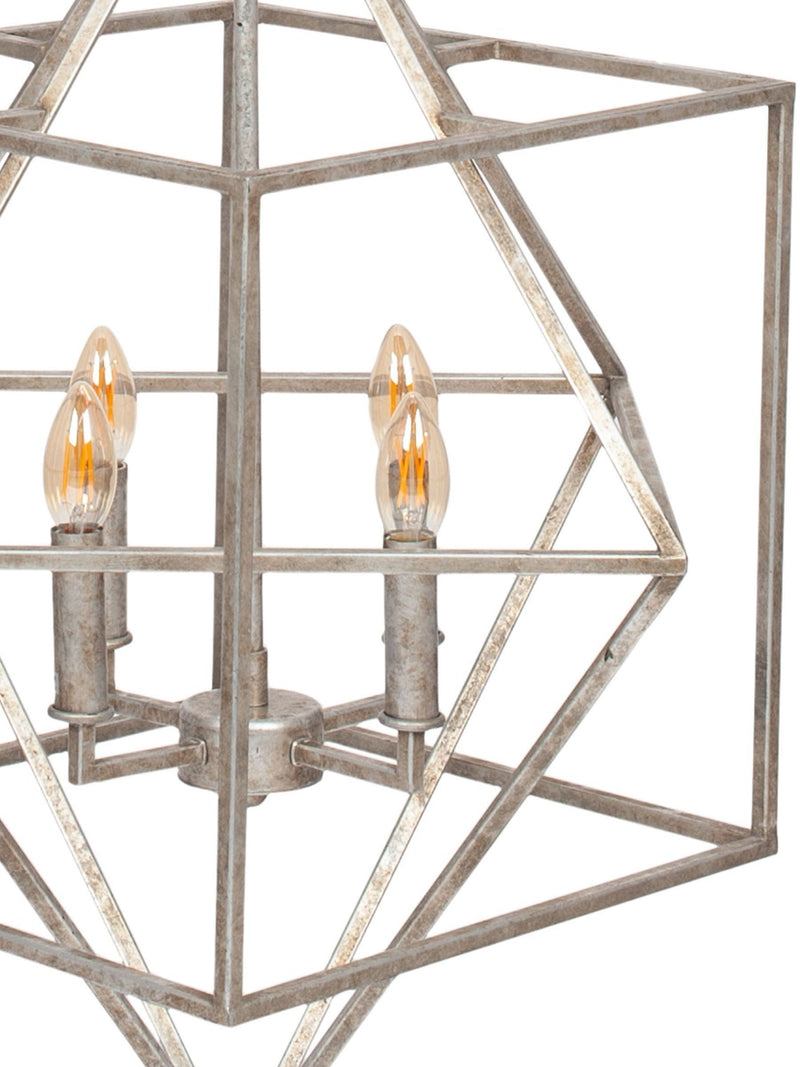 Antique silver cube ceiling light pendant (British brand)