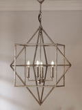 Antique silver cube ceiling light pendant (British brand)