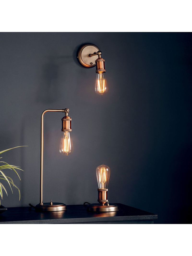 Gallery Home Copper Halsy industrial table lamp - British product