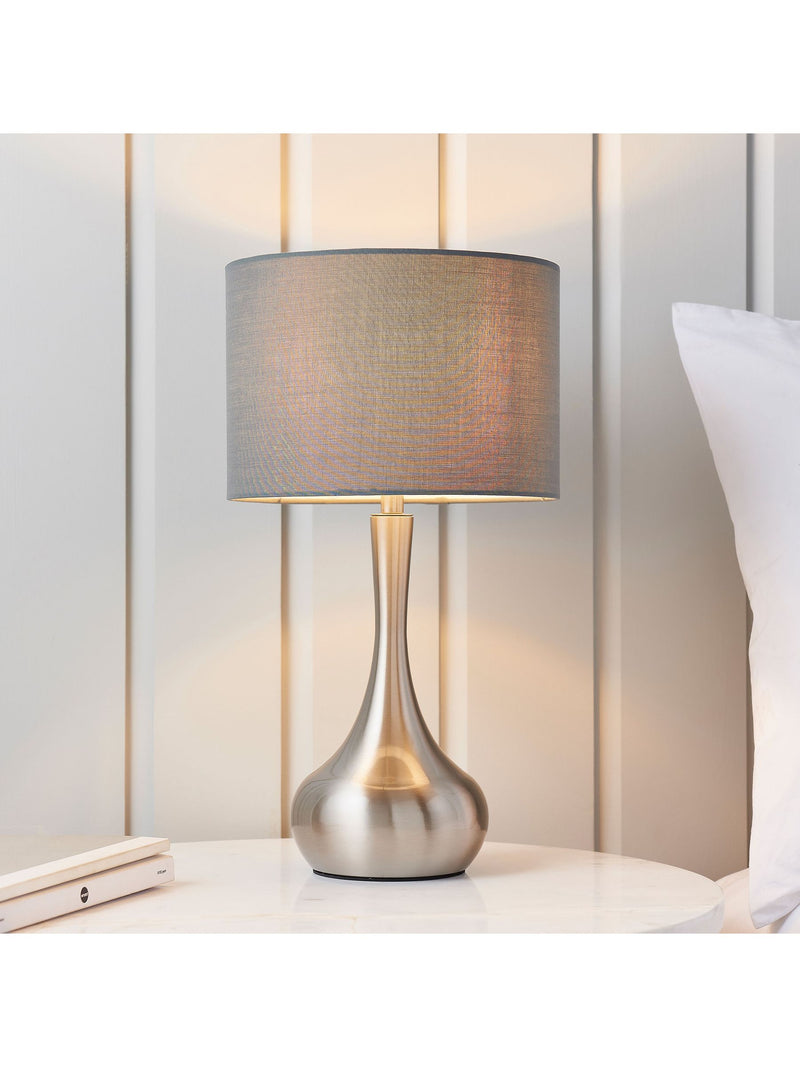 Lampe de table Gallery Home ambiance argentée gradation tactile (marque britannique)