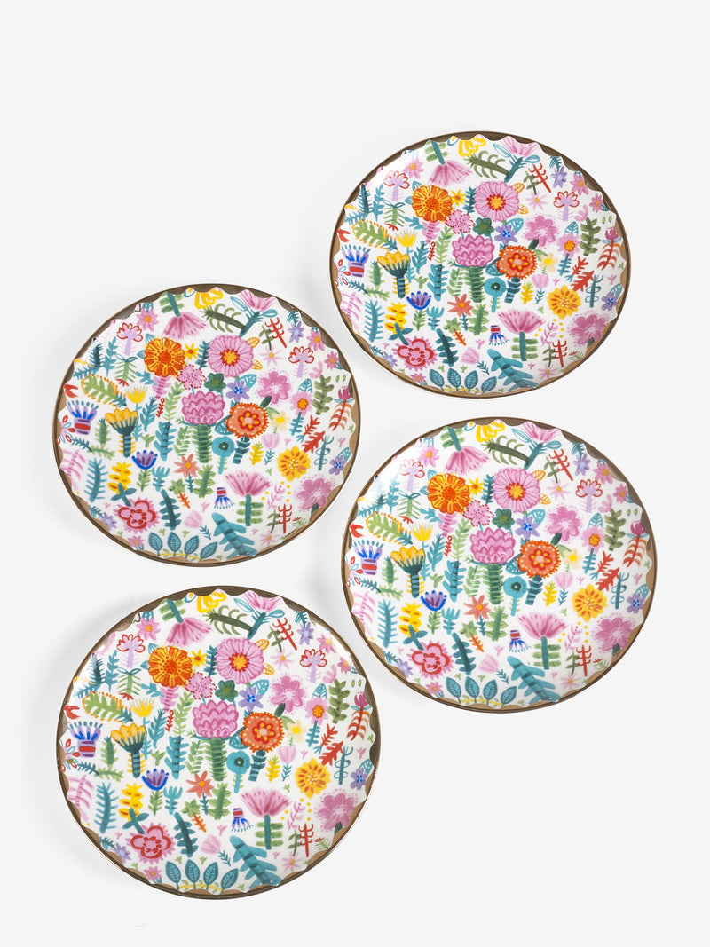 Lucy Tiffney multi side plates set of 4, UK version