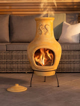 Next Charles Bentley Terracotta Garden Lizard Design Clay Chiminea- Buy online at McGrocer