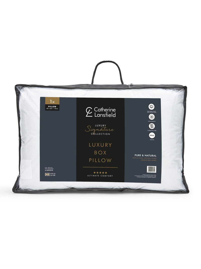 Catherine Lansfield 100% cotton luxury box pillow 48x74cm - British product