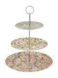 Morris & Co. Pink Strawberry Thief 3-tier cake stand, imported from the UK