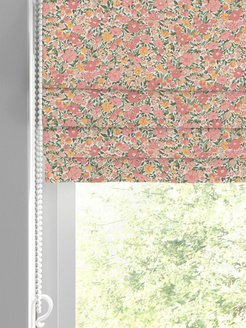 Laura Ashley Loveston roman blinds coral pink, imported from the UK
