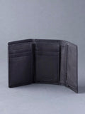 Lakeland Leather Black Bowston tri-fold wallet - British product