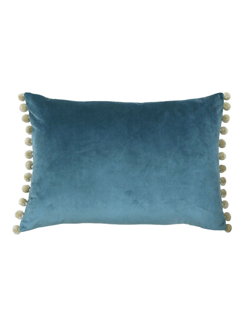 Paoletti Fiesta velvet cushion duck egg natural, imported from the UK