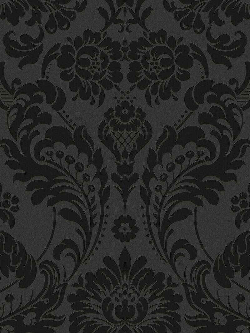 Graham & Brown Schwarze Damasttapete 10M, britische Version