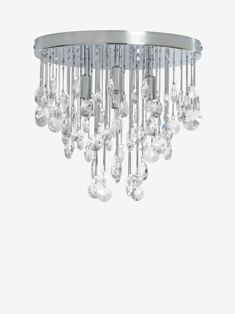 Chrome Izzie 4-light flush ceiling light, imported from the UK