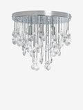 Chrome Izzie 4-light flush ceiling light, imported from the UK