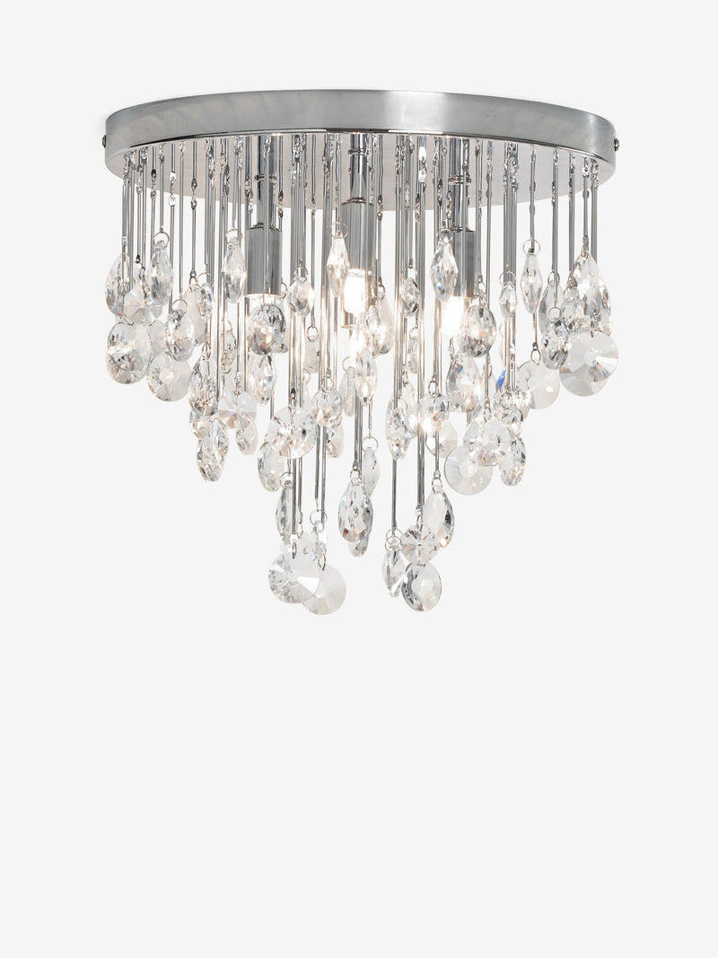Chrome Izzie 4-light flush ceiling light, imported from the UK