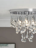 Chrome Izzie 4-light flush ceiling light, imported from the UK