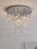 Chrome Izzie 4-light flush ceiling light, imported from the UK