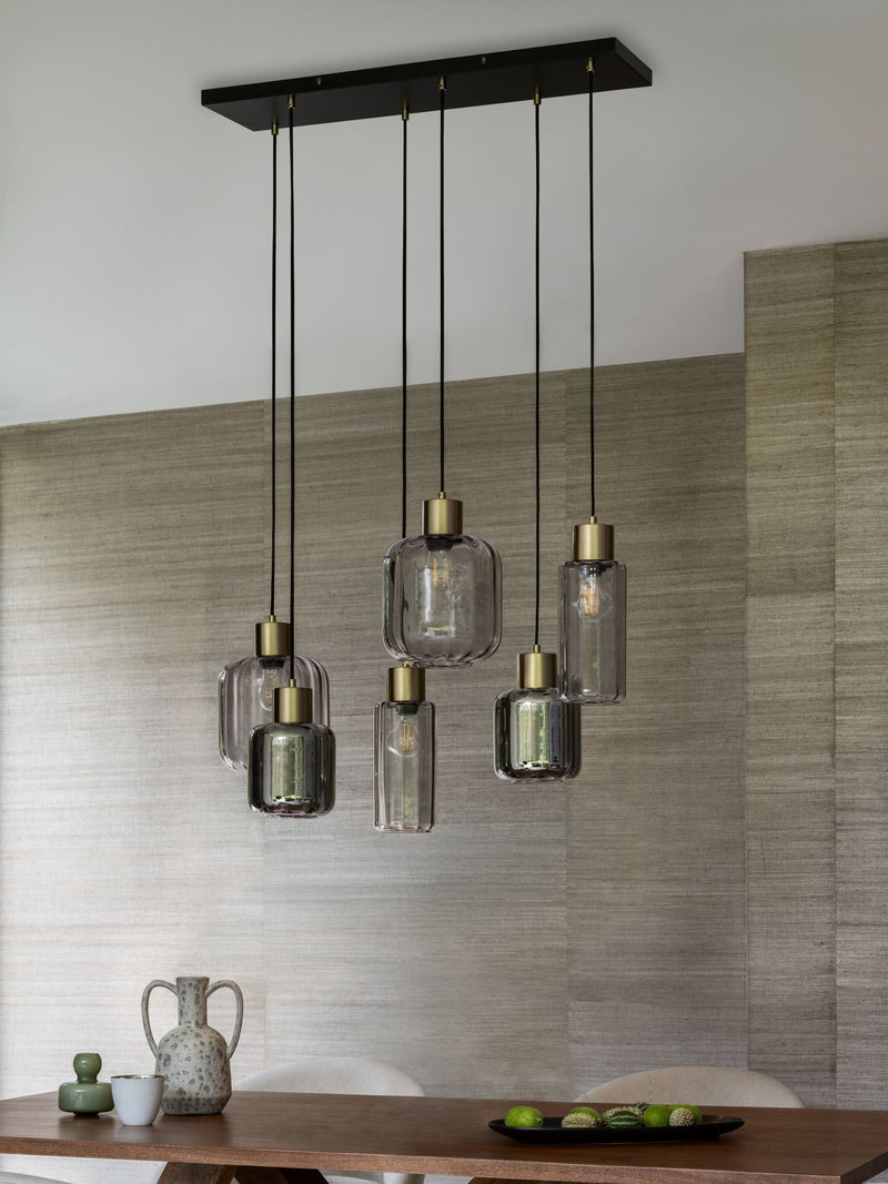 Grey Jensen 6 light pendant ceiling light, British brand