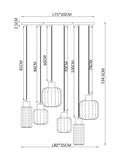 Grey Jensen 6 light pendant ceiling light, British brand