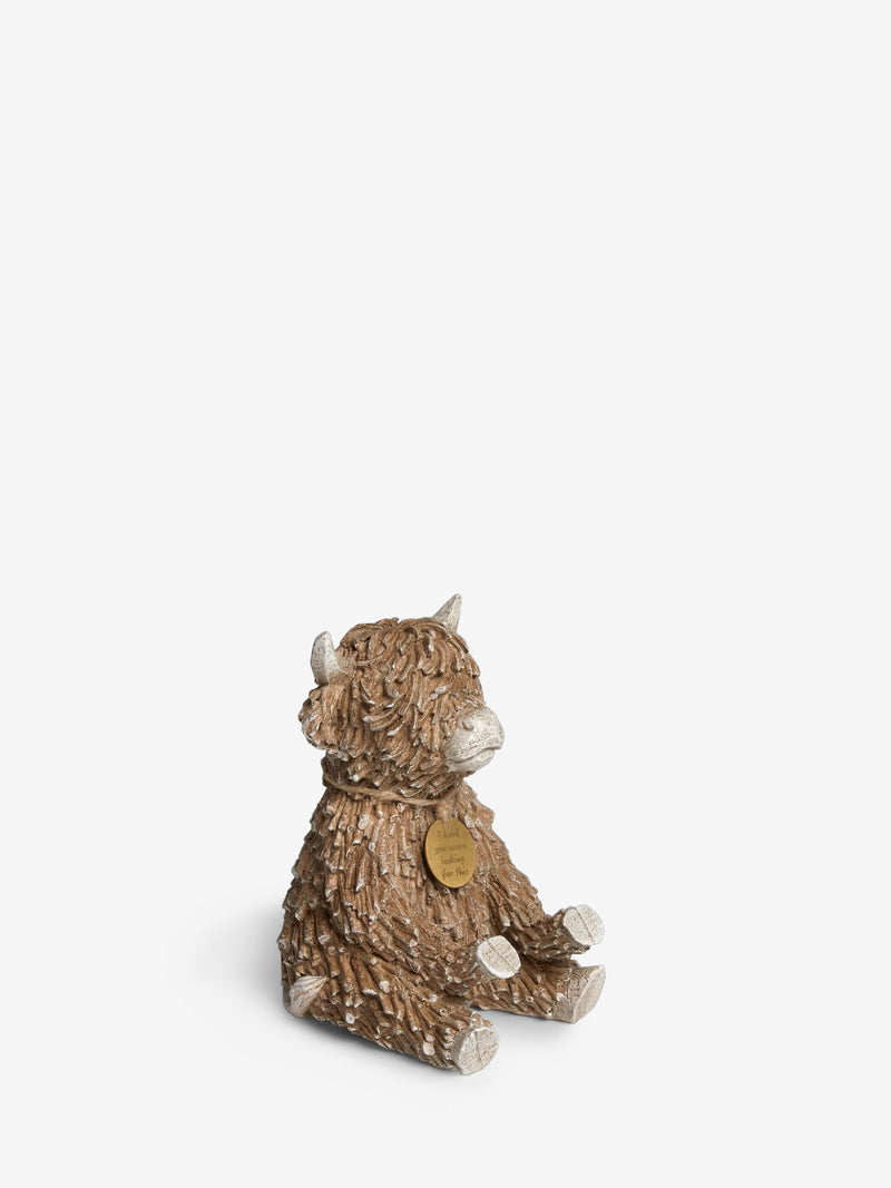 Brown Hamish the Highland Cow remote control holder 15cm high - British product
