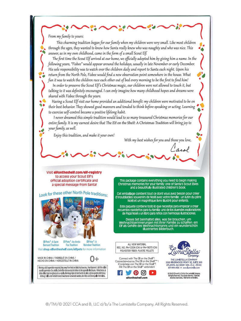 The Elf on the Shelf Scout Elf boy blue eyes storybook, UK version