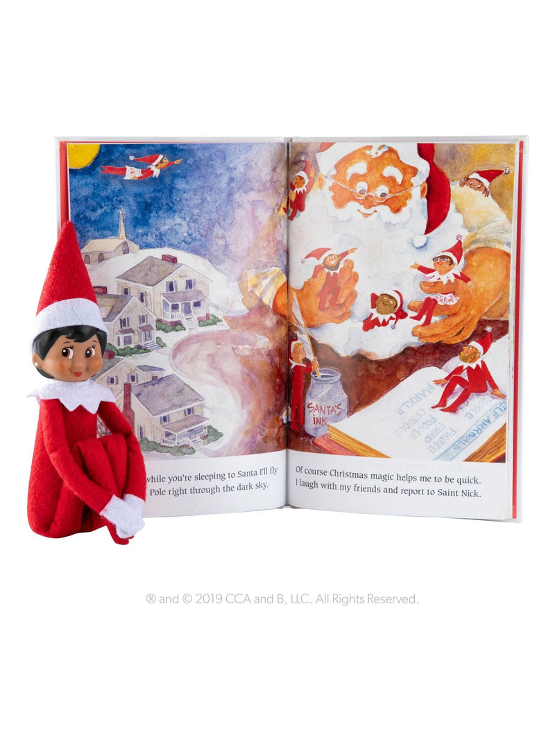 The Elf on the Shelf Scout Elf Girl brown eyes Christmas set, UK version
