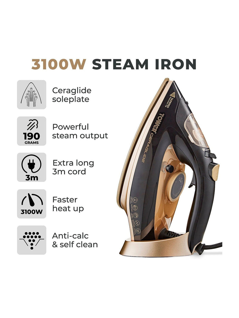 Tower Ceraglide 3100W steam iron - British product