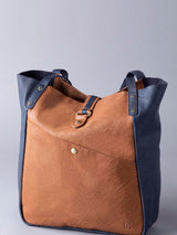 Next Lakeland Leather Navy/Cognac Hartsop Leather Tote Bag- Buy online at McGrocer