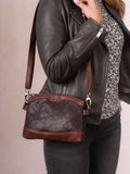 Lakeland Leather dark brown Hartsop zip cross-body bag - British product
