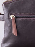 Lakeland Leather dark brown Hartsop zip cross-body bag - British product