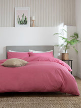 Pink Bright Cotton Rich Duvet Cover and Pillowcase Set