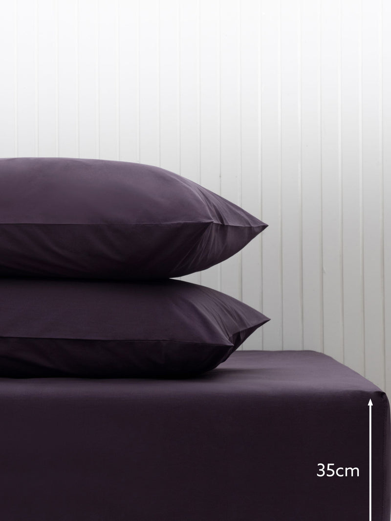 Purple blackberry cotton rich deep fitted bed sheet, imported from the UK