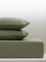 Next Green Olive Cotton Rich Deep Fitted Bed Sheet- Buy online at McGrocer