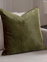 Next Paoletti Olive Green Luxe Velvet Cushion- Buy online at McGrocer