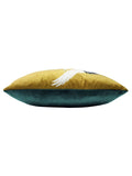 Riva Paoletti gold Kensho cushion with bird print, imported from the UK