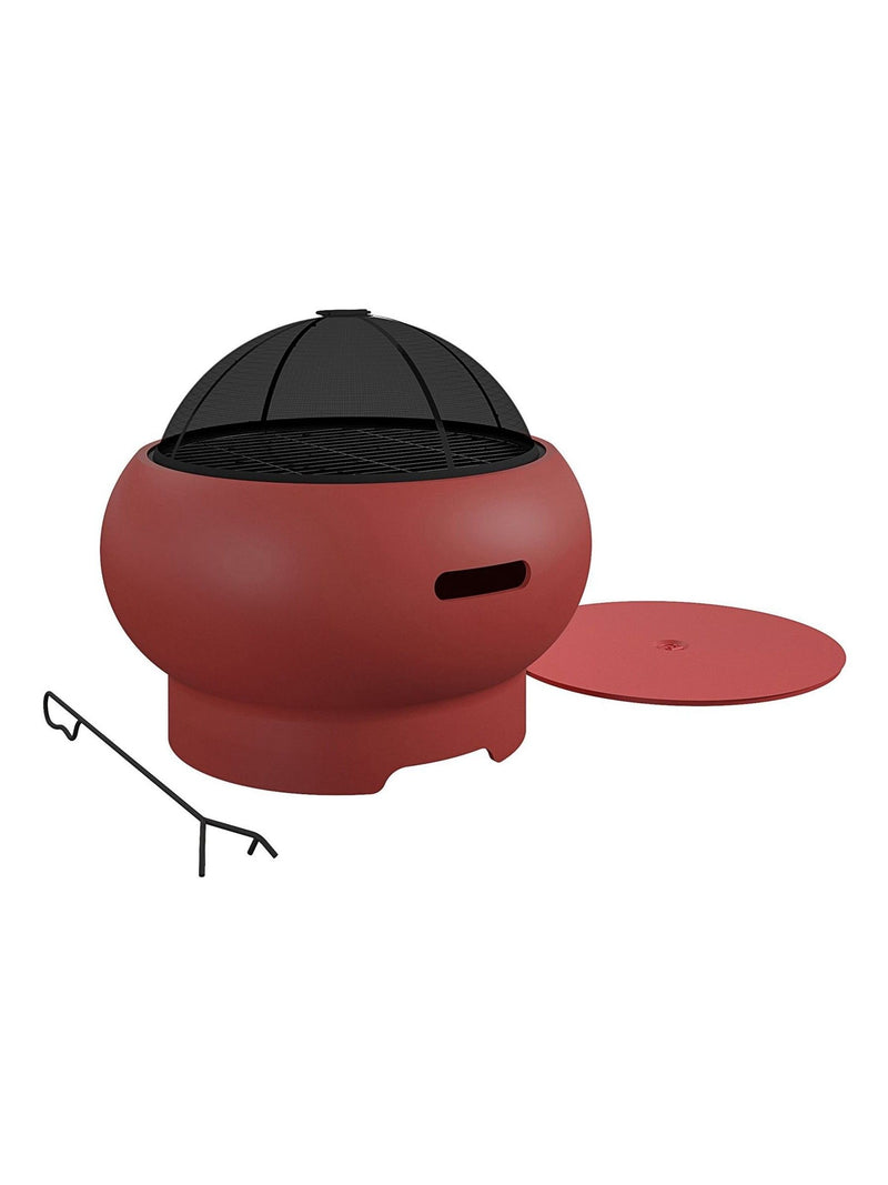 Novogratz Asher red garden fire pit, imported from the UK