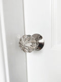 Laura Ashley Chrome Vivien Glass mortice knob pair (British brand)