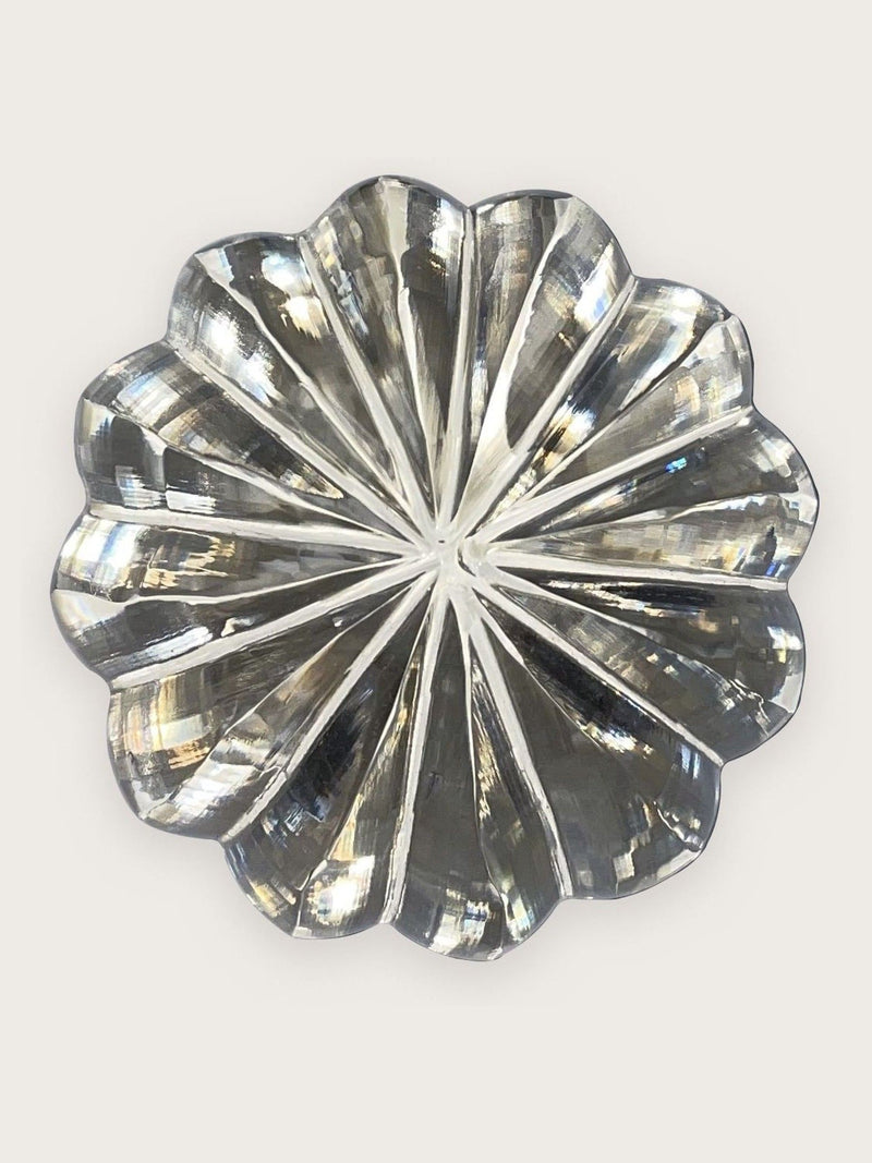 Laura Ashley Chrome Vivien Glass mortice knob pair (British brand)