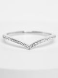 Sterling silver wishbone ring with clear gemstones (British brand)