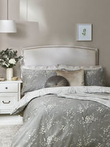 Next Laura Ashley Silver Steel Grey Reversible Sateen Pussy Willow Duvet Cover and Pillowcase Set- Buy online at McGrocer