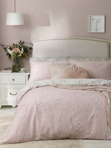 Laura Ashley Pink Blush Reversible Sateen 200 Thread Count Pussy Willow Duvet Cover and Pillowcase Set