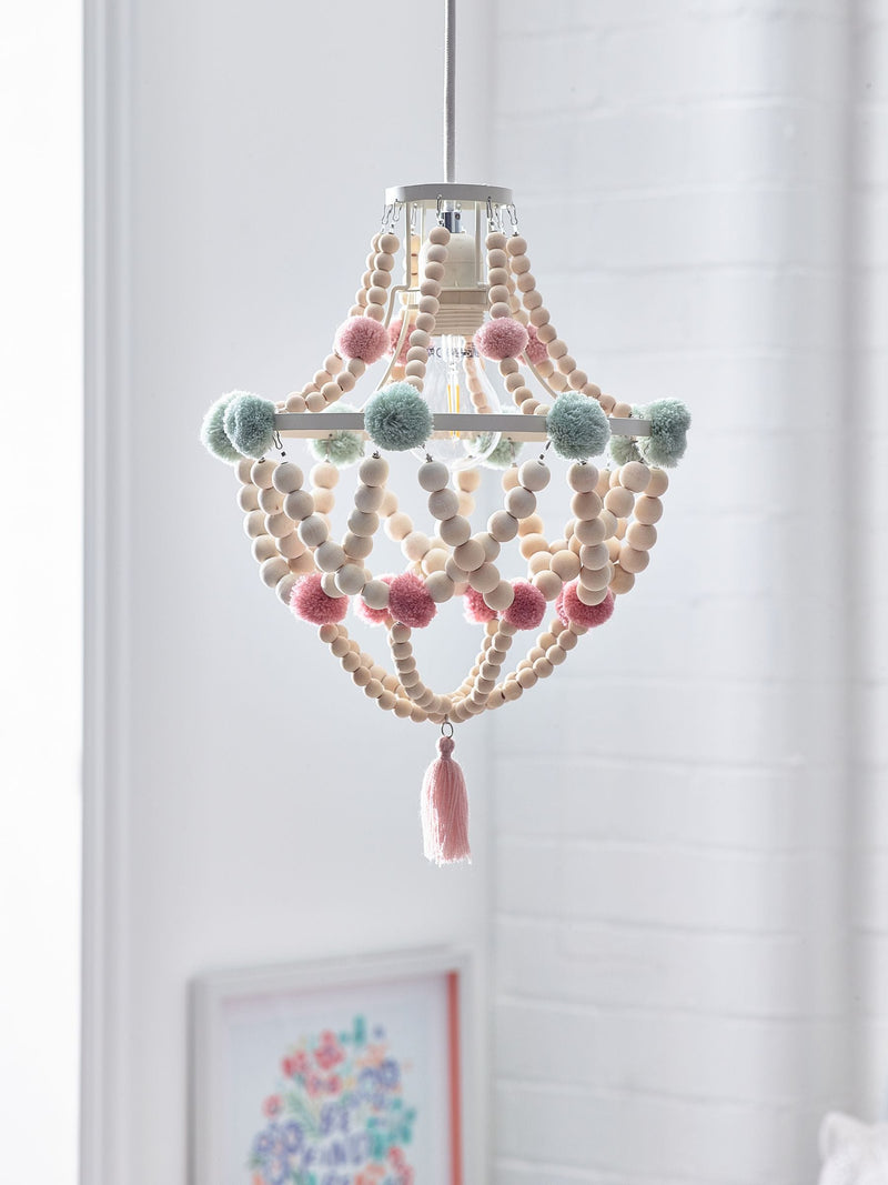 Tahlia pom pom chandelier light shade (British brand)