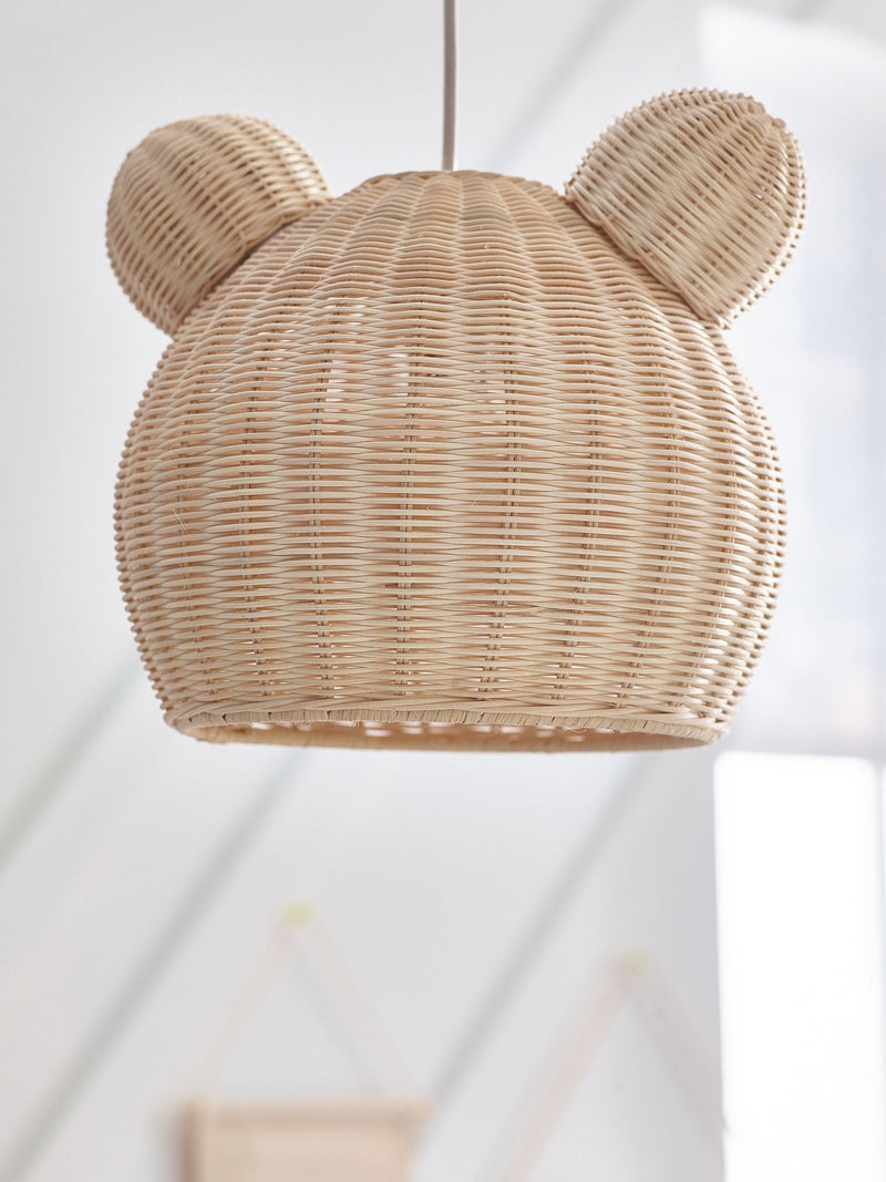 Natural teddy bear rattan easy fit light shade (British brand)