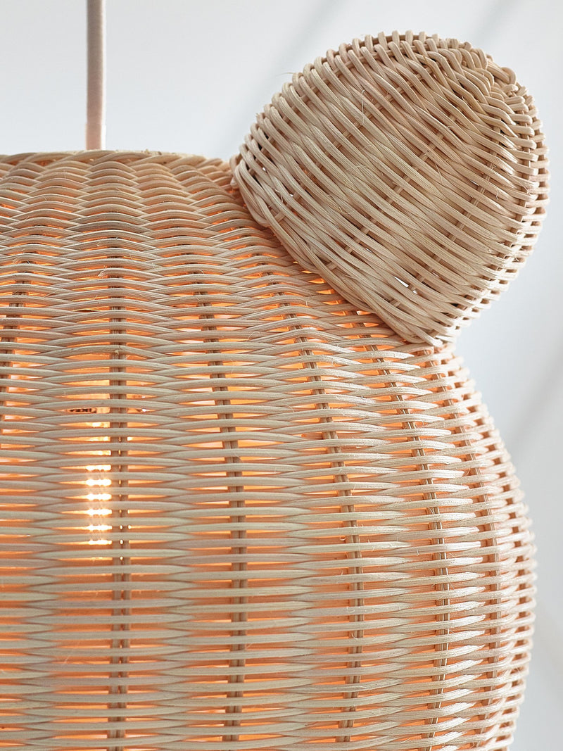 Natural teddy bear rattan easy fit light shade (British brand)