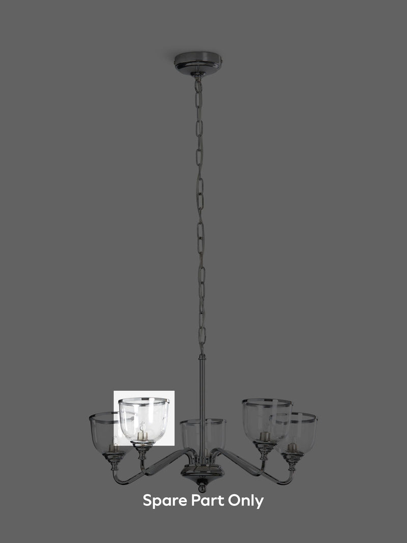 Gloucester clear glass spare shade for 5 light, UK version